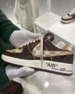 LV Nik_e Air Force 1 Low By Virgil Abloh Brown - Image 2